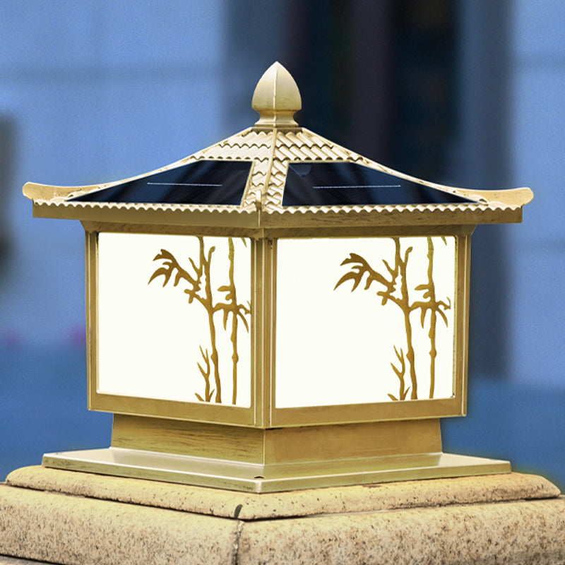 Modern Pillar Lamp Simplicity LED Solar Lighting Fixture for Garden