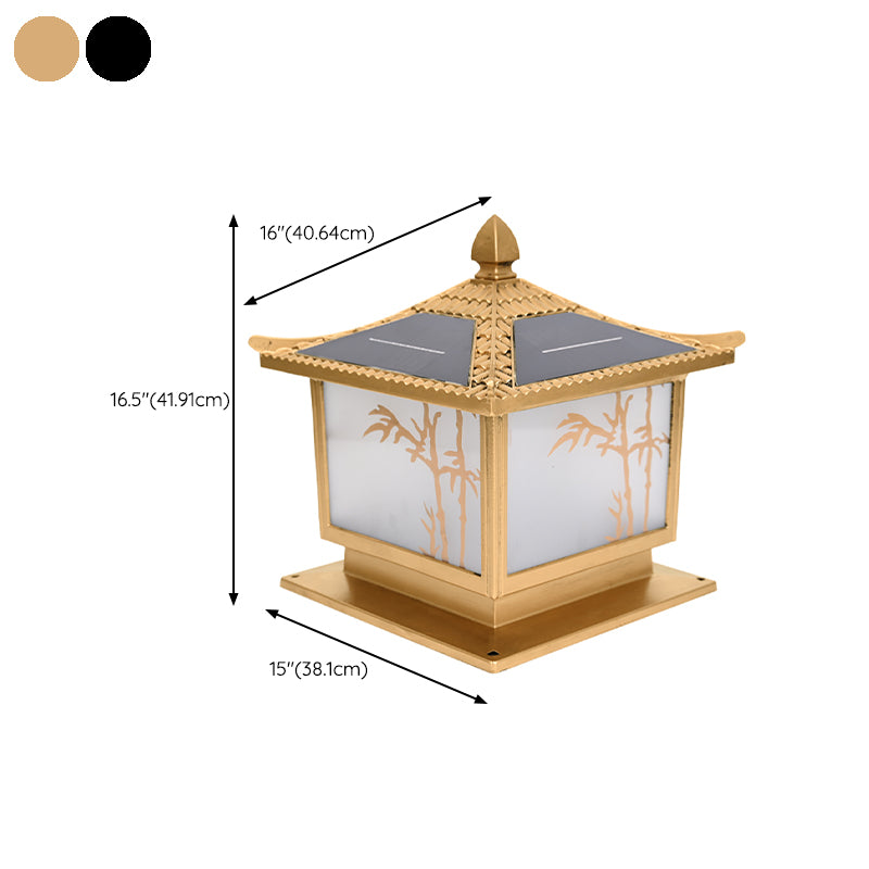 Modern Pillar Lamp Simplicity LED Solar Lighting Fixture for Garden