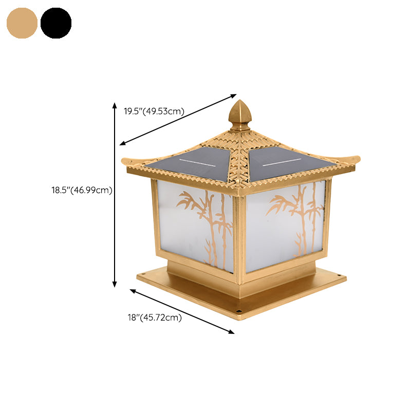 Modern Pillar Lamp Simplicity LED Solar Lighting Fixture for Garden