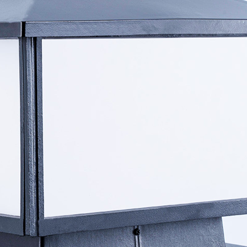 Modern Geometric Pillar Lamp Minimalist LED Solar Lighting Fixture for Garden