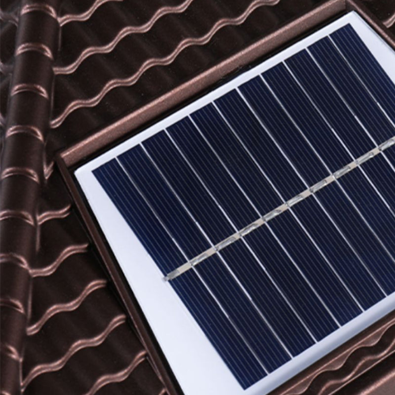 Rectangle Shape Metal Outdoor Light Modern 1 Light Solar Pillar Lights