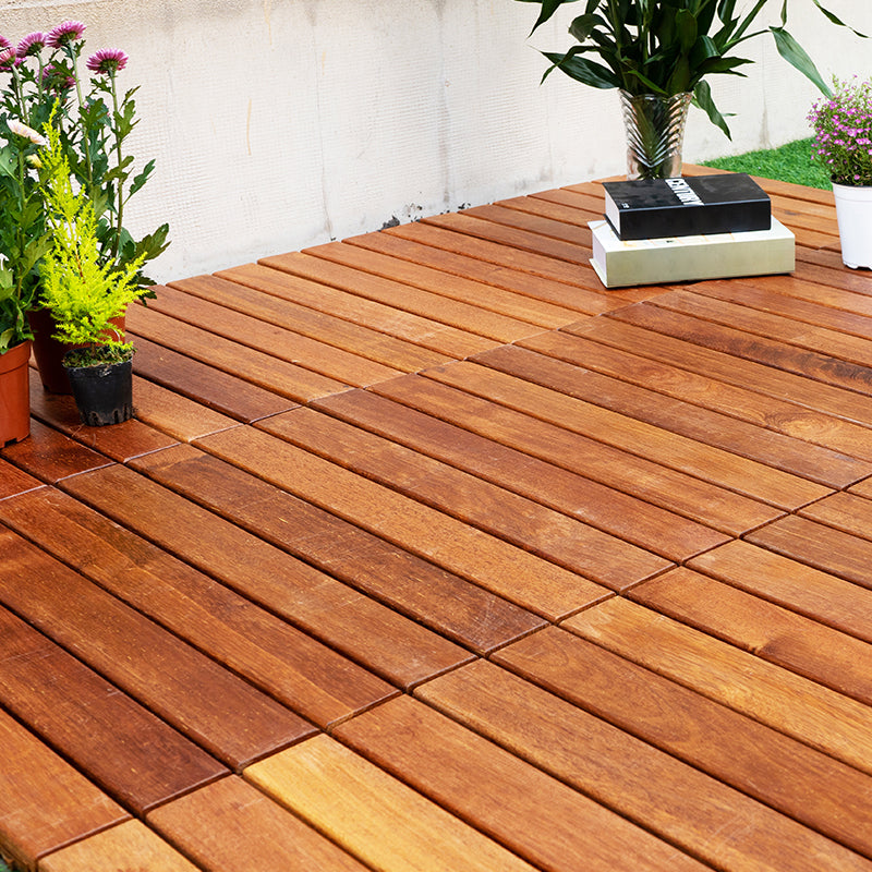 Outdoor Flooring Composite Interlocking Red Brown Decking Tiles