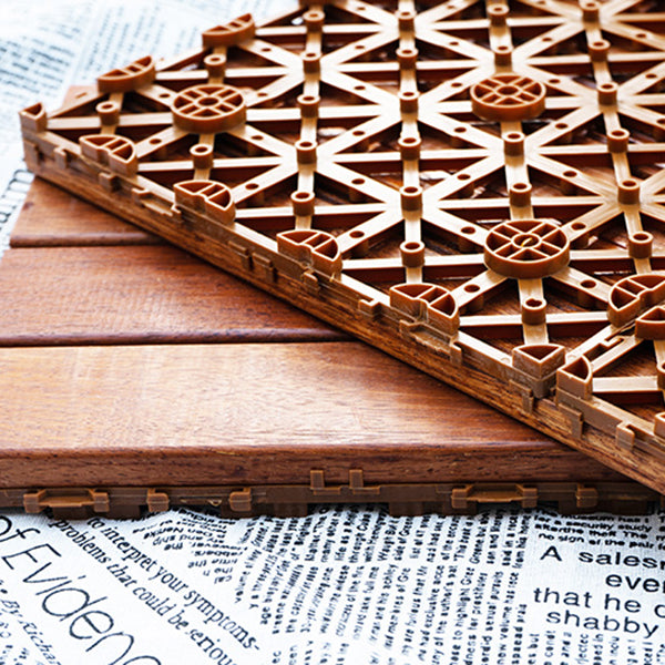 Outdoor Flooring Composite Interlocking Red Brown Decking Tiles