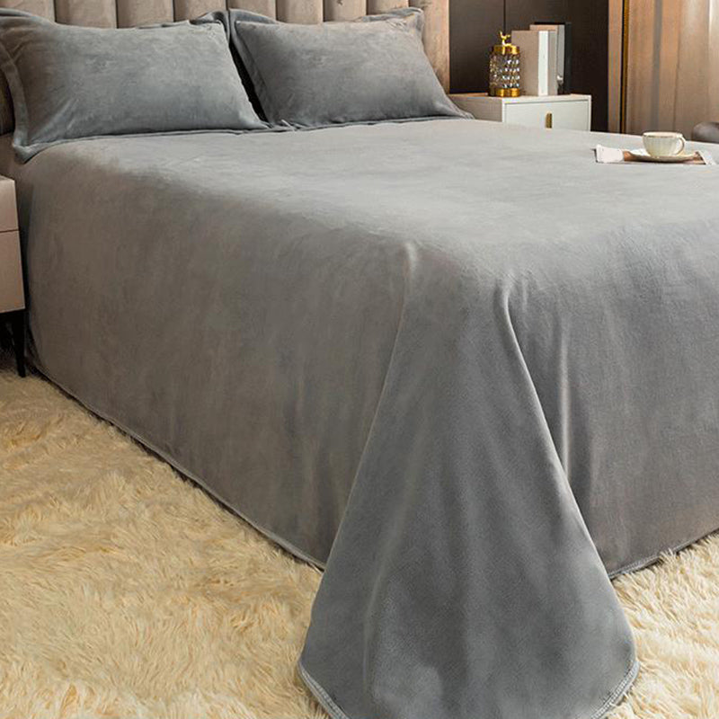 Winter Basic Bed Sheet Set Flannel Solid Fitted Sheet for Bedroom