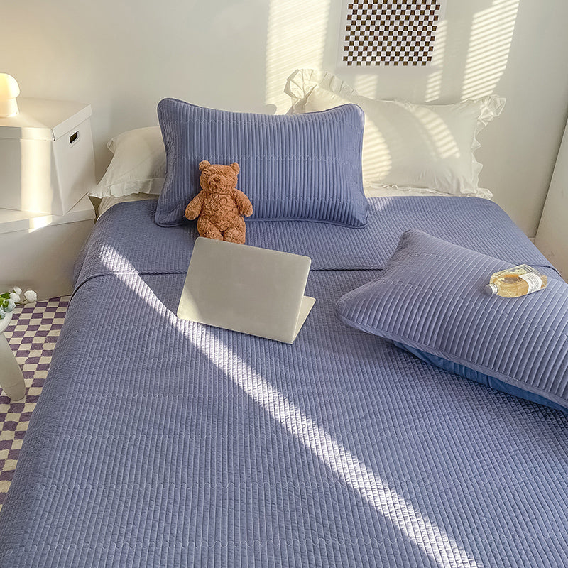 Cotton Bed Sheet Set Solid Color Basic Fitted Sheet for Bedroom