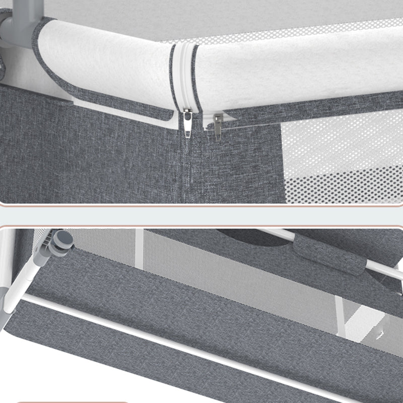 Rocking Bedside Bassinet Round Side Crib Electric with Storage Basket