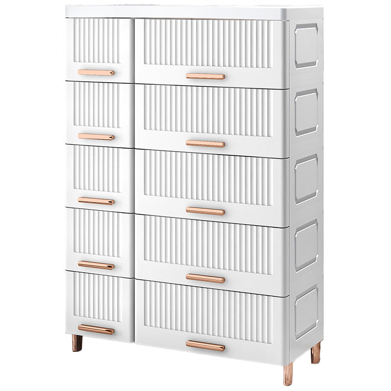 Ultra Modern Plastic Vertical Kids Nightstand with Drawers for Bedroom