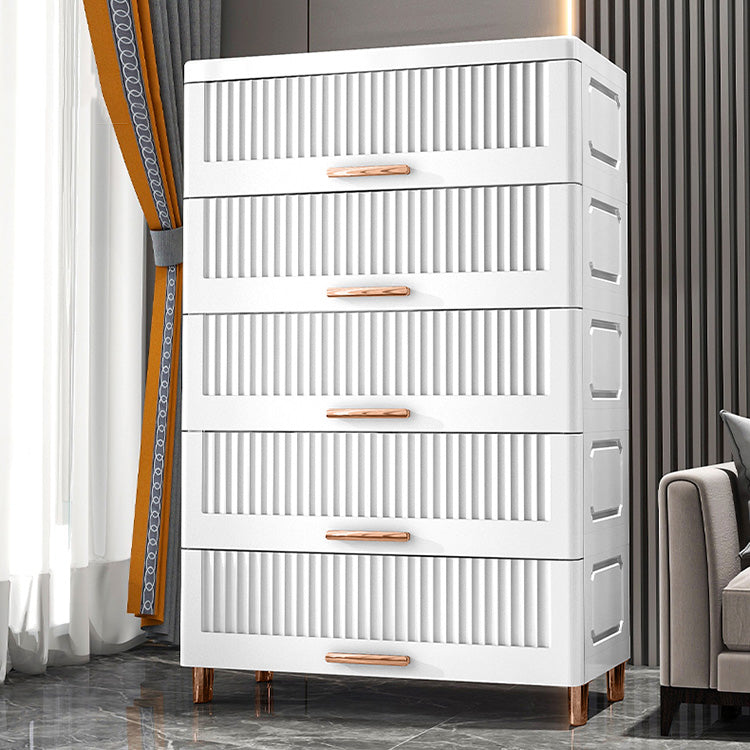 Ultra Modern Plastic Vertical Kids Nightstand with Drawers for Bedroom