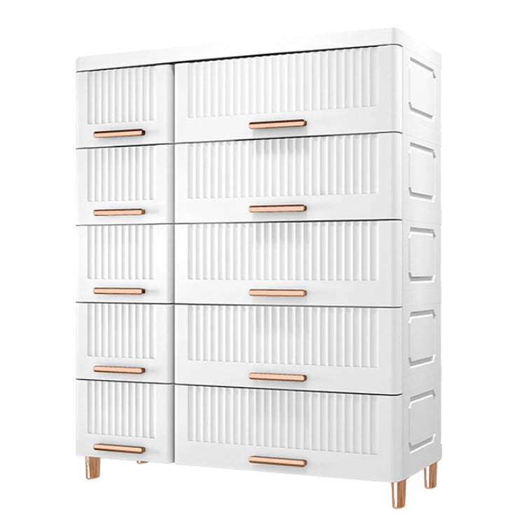 Ultra Modern Plastic Vertical Kids Nightstand with Drawers for Bedroom