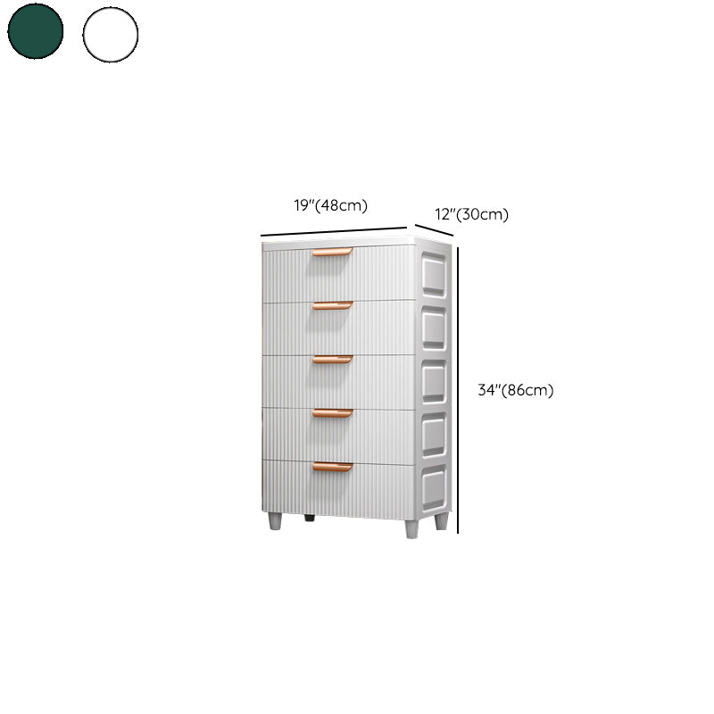 Ultra Modern Plastic Vertical Kids Nightstand with Drawers for Bedroom