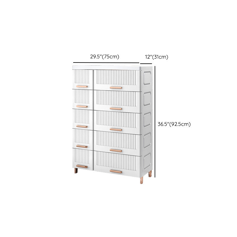 Ultra Modern Plastic Vertical Kids Nightstand with Drawers for Bedroom