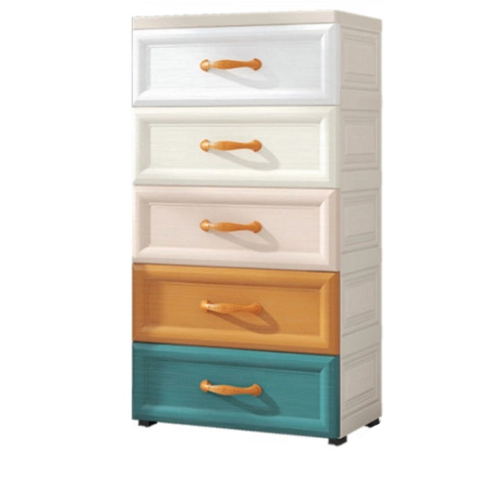 Ultra Modern Plastic Kids Nightstand with Drawers and Legs for Bedroom