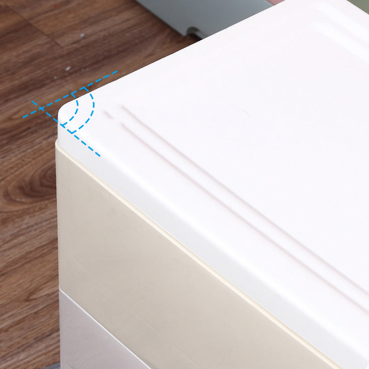 Contemporary Plastic Vertical Kids Nightstand with 5 Drawers for Home