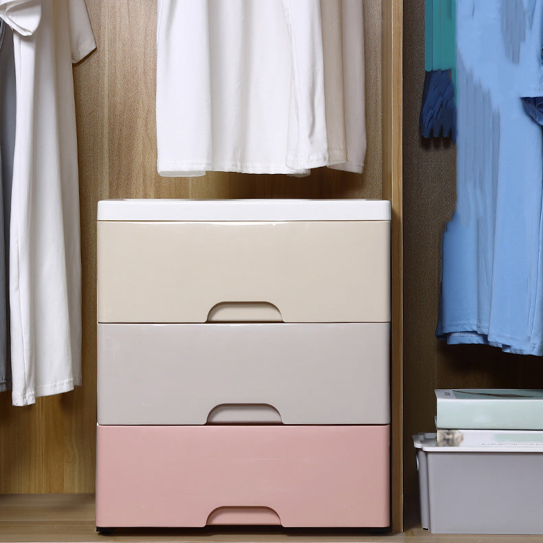 Contemporary Plastic Vertical Kids Nightstand with 5 Drawers for Home