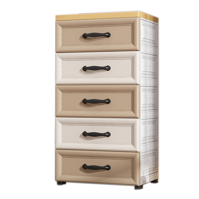 5 Drawers Plastic Kids Nightstand Nordic Vertical Nursery Dresser for Home