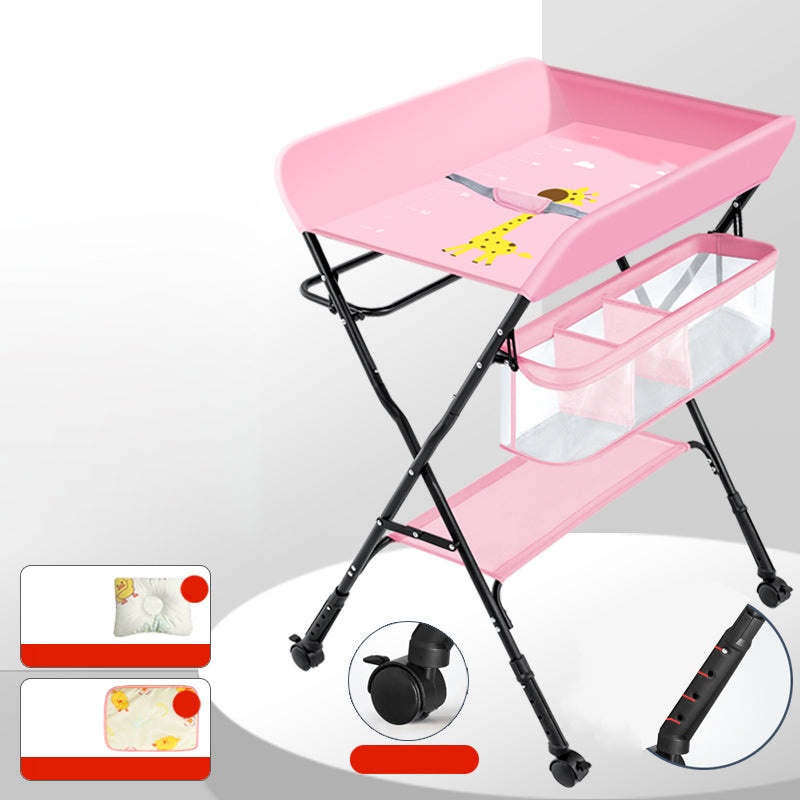 Modern Metal Changing Table 2-in-1 Baby Changing Table with Basket