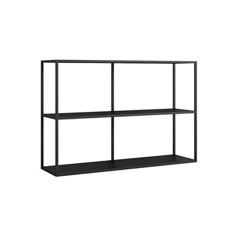 Modern Metal Open Storage Bookcase Black / White Bookshelf with Shelves