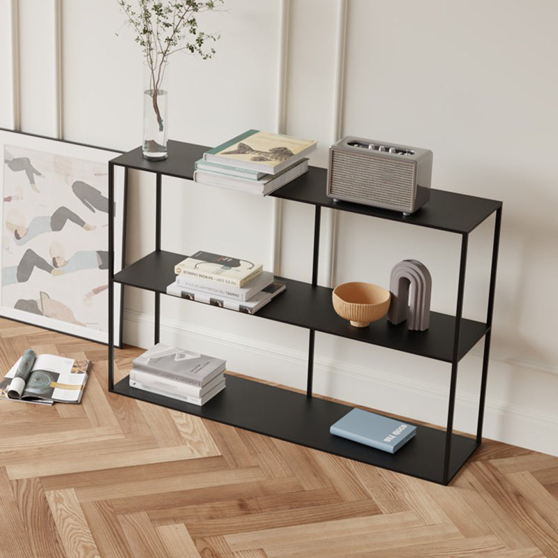 Modern Metal Open Storage Bookcase Black / White Bookshelf with Shelves