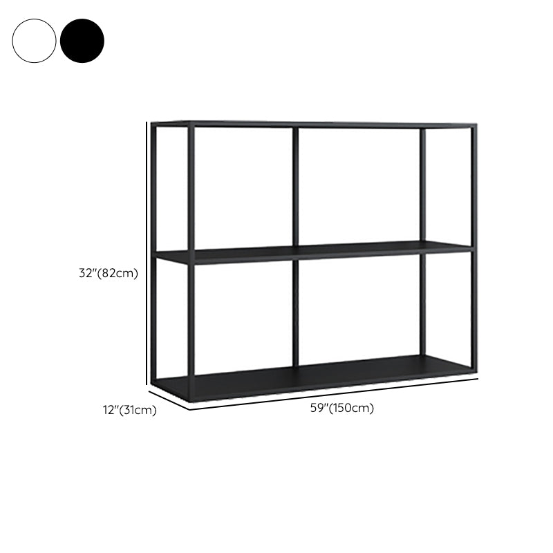 Modern Metal Open Storage Bookcase Black / White Bookshelf with Shelves