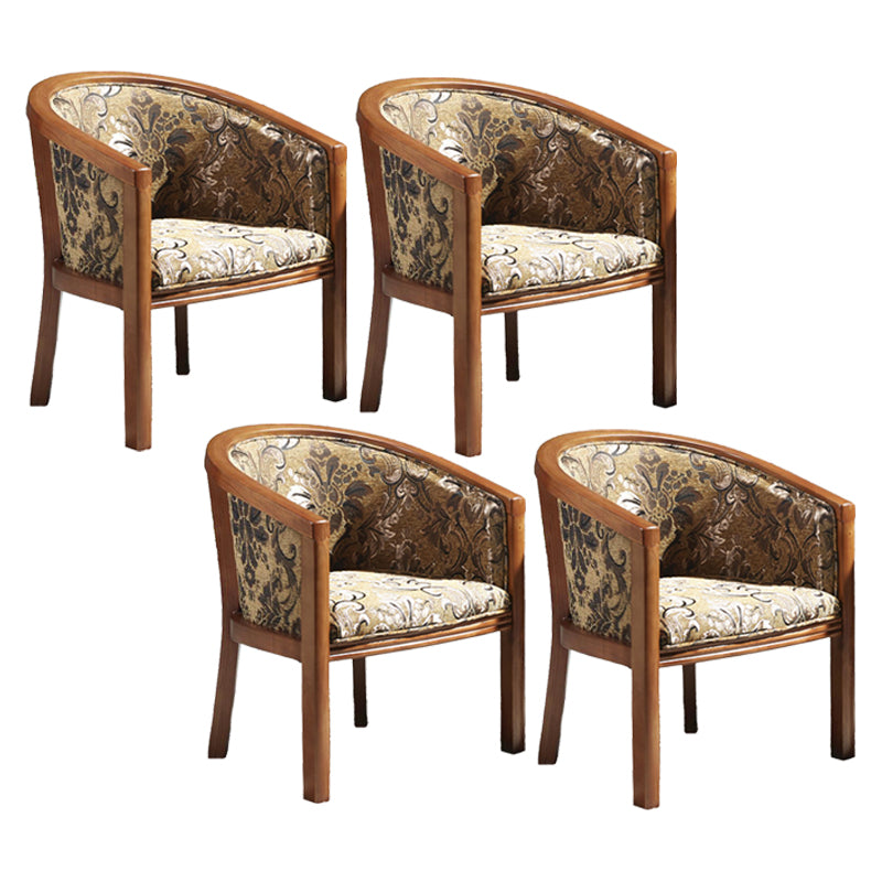 Brown Solid Wood Frame Dining Arm Chair Indoor Upholstered Arm Chair