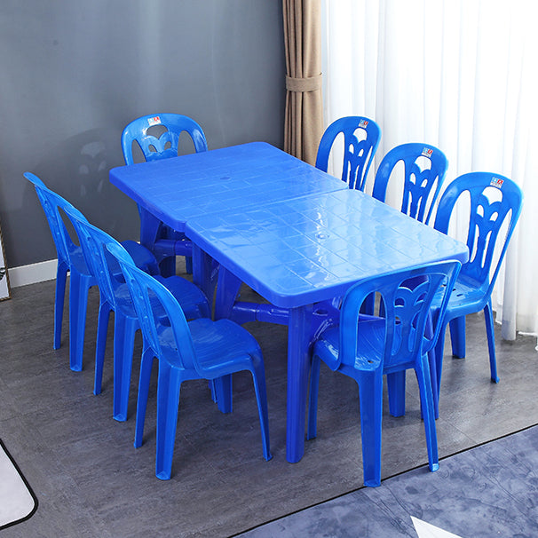 Modern Style Geometric Courtyard Table Plastic Waterproof Outdoor Table