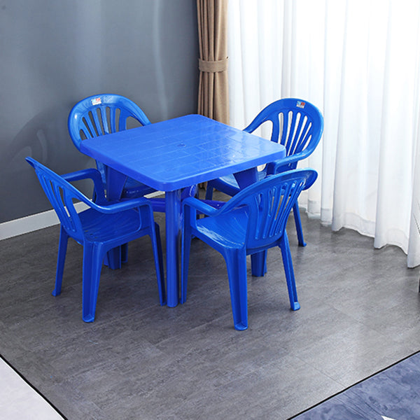 Modern Style Geometric Courtyard Table Plastic Waterproof Outdoor Table