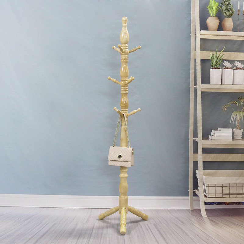 Traditional Wood Hall Tree Free Standing Entry Hall Tree with Coat Hooks
