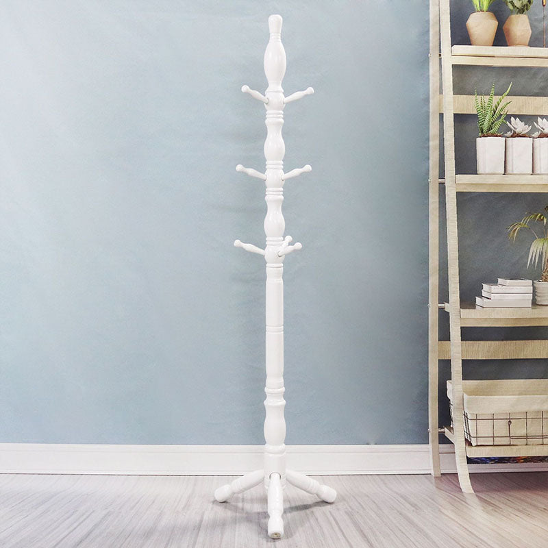 Traditional Wood Hall Tree Free Standing Entry Hall Tree with Coat Hooks