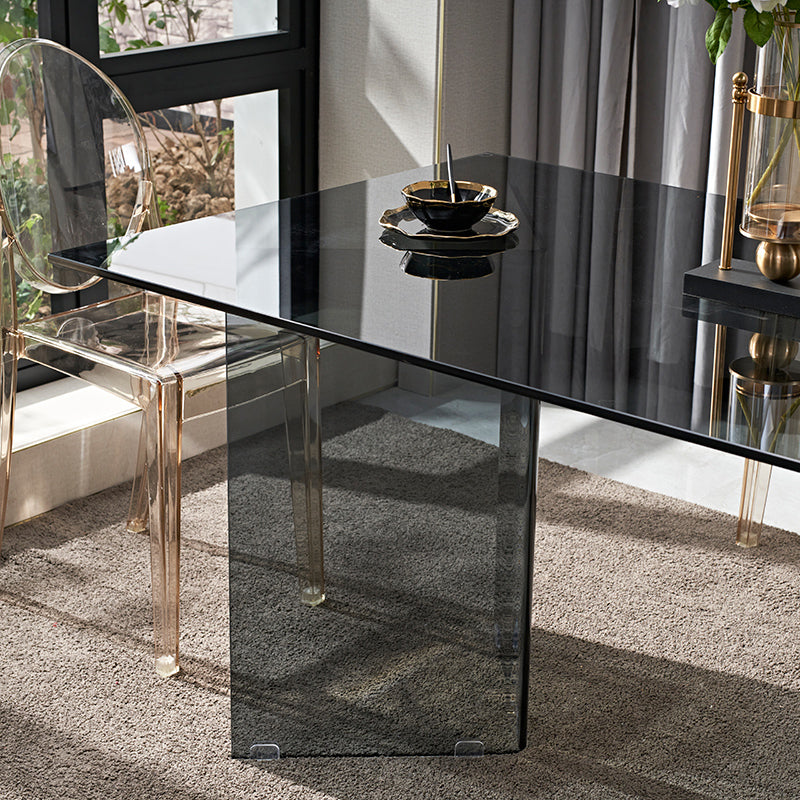 Modern Tempered Glass Dining Table Glass Base for Dining Room