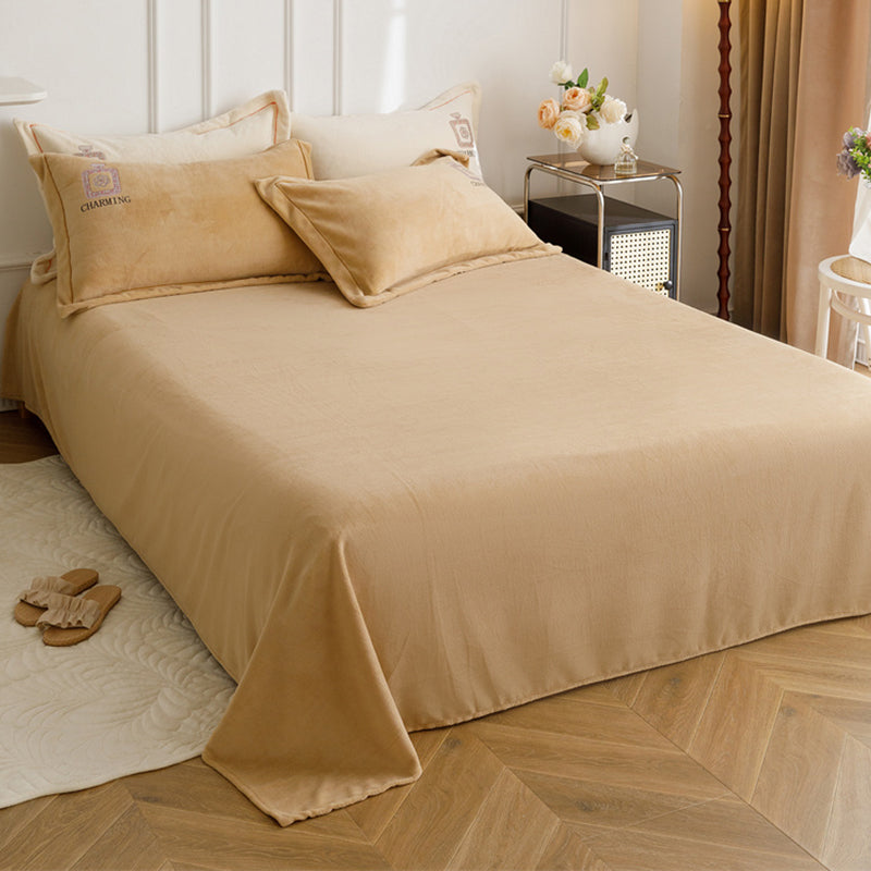 Elegant Bed Sheet Set Cotton Solid Color Fitted Sheet for Bedroom