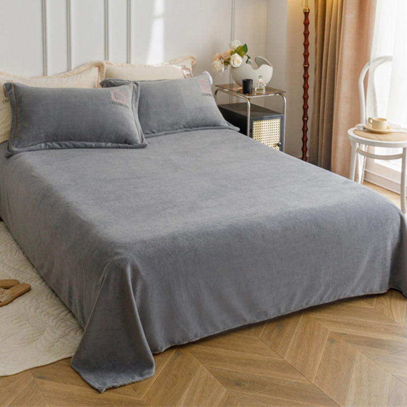 Elegant Bed Sheet Set Cotton Solid Color Fitted Sheet for Bedroom