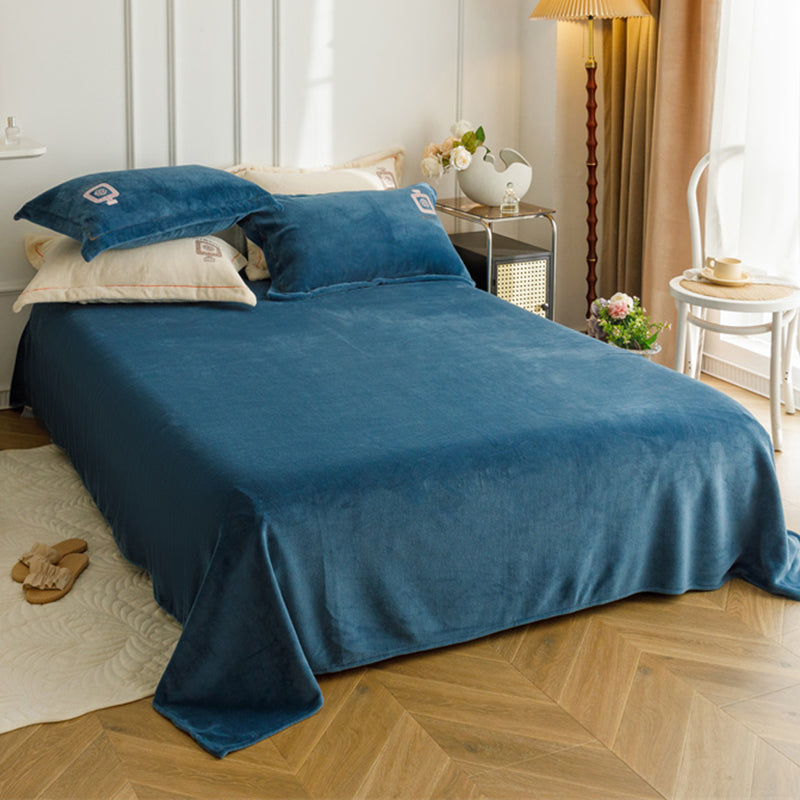 Elegant Bed Sheet Set Cotton Solid Color Fitted Sheet for Bedroom