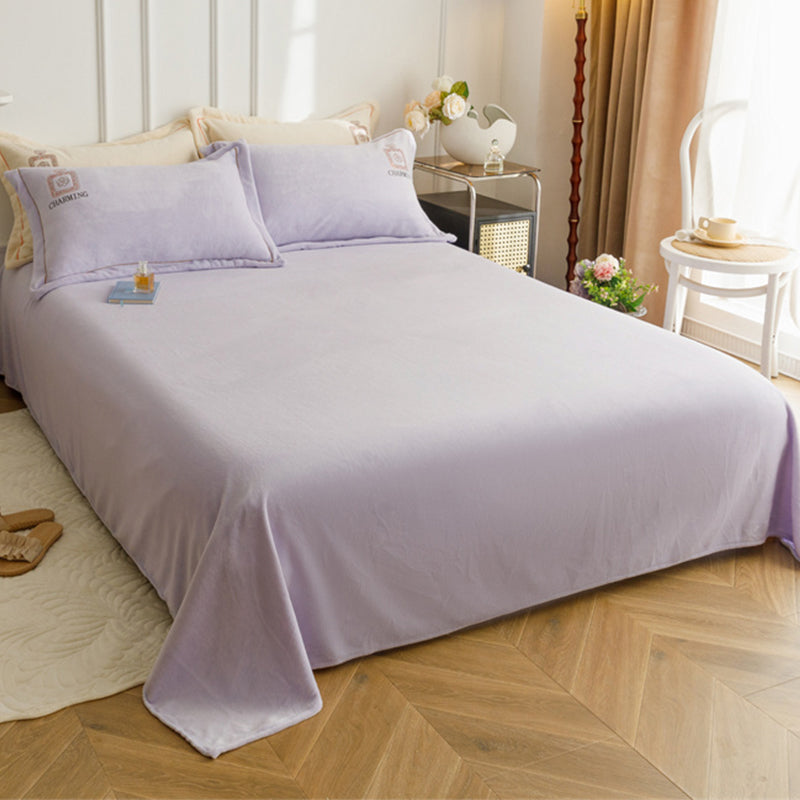 Elegant Bed Sheet Set Cotton Solid Color Fitted Sheet for Bedroom