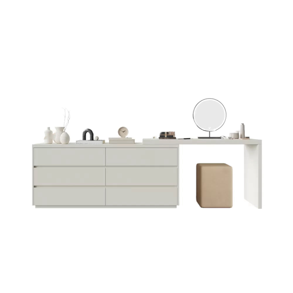 Modern With Drawer Solid Wood Lighted Mirror Bedroom Make-up Vanity