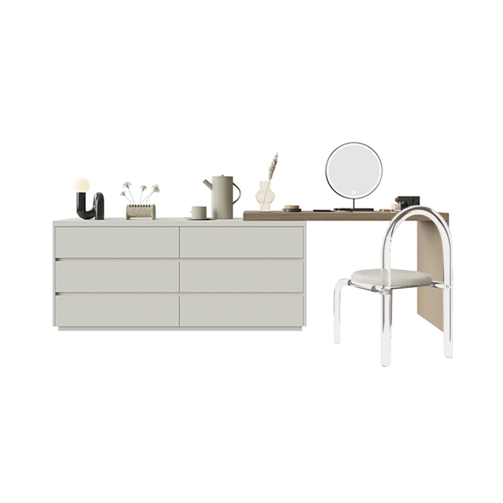 Modern With Drawer Solid Wood Lighted Mirror Bedroom Make-up Vanity