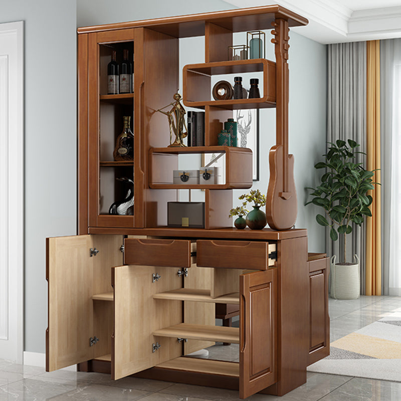 Solid Wood Cabinet 14.96" Wide Accent Cabinet with Drawers and Shelves