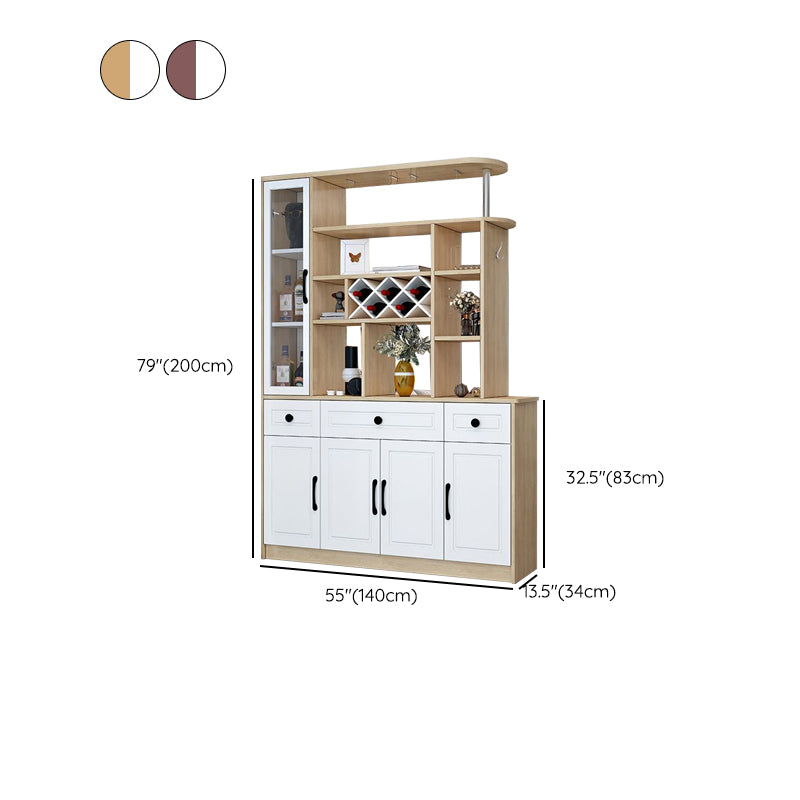 Modern 78.74" H Cabinet with Door Wooden Accent Cabinet with Drawer
