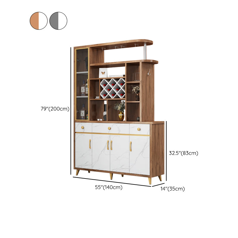 Modern 78.74" H Cabinet with Door Wooden Accent Cabinet with Drawer