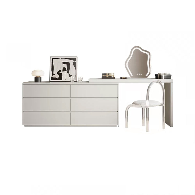 Contemporary With Drawer Solid Wood Mirror White Bedroom Make-up Vanity
