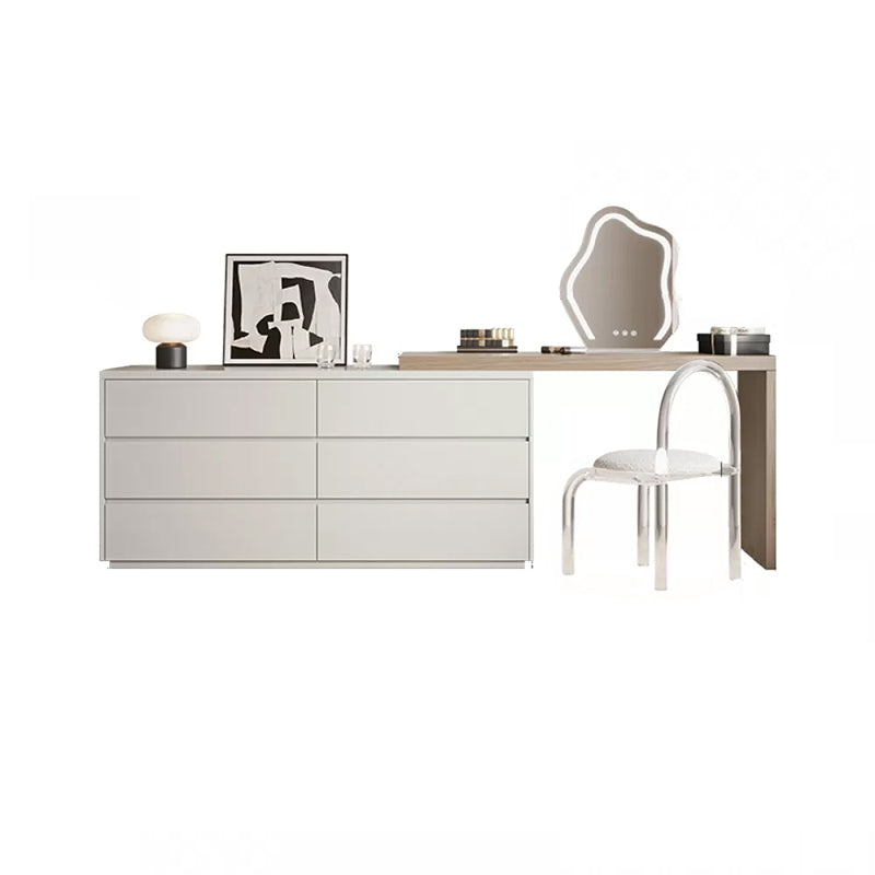 Contemporary With Drawer Solid Wood Mirror White Bedroom Make-up Vanity