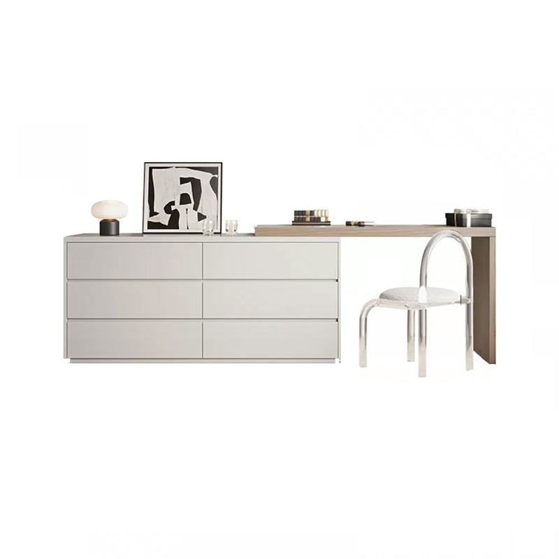 Contemporary With Drawer Solid Wood Mirror White Bedroom Make-up Vanity