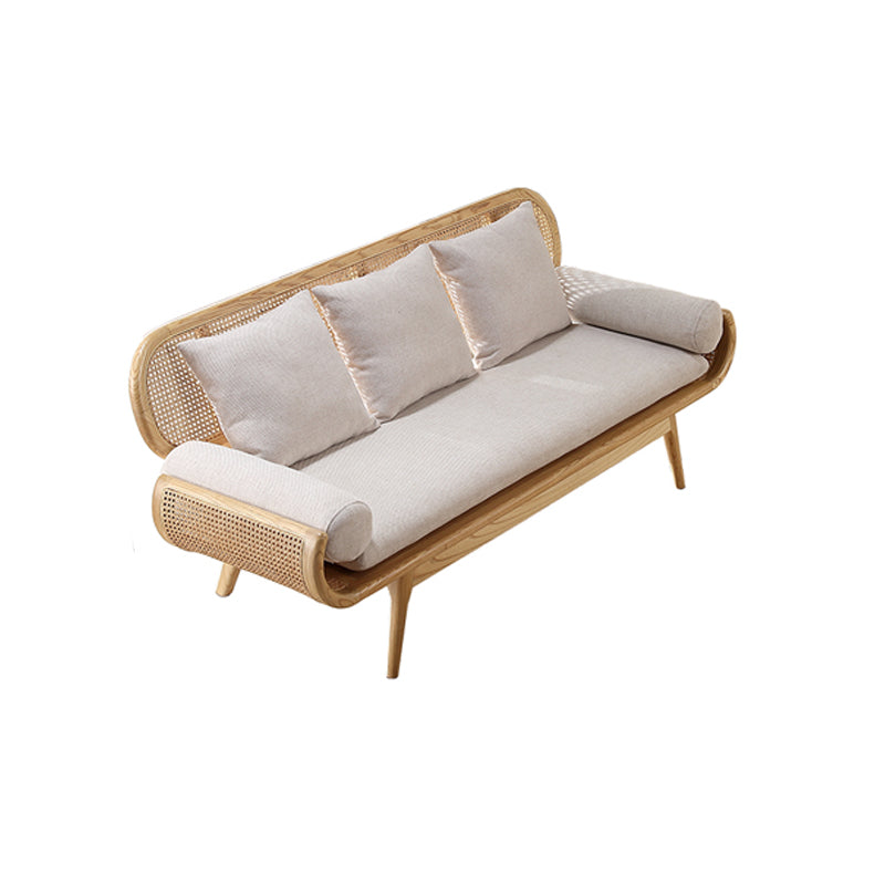 Tropical Corduroy Sofa in Solid Wood Linen Sofa for Living Room