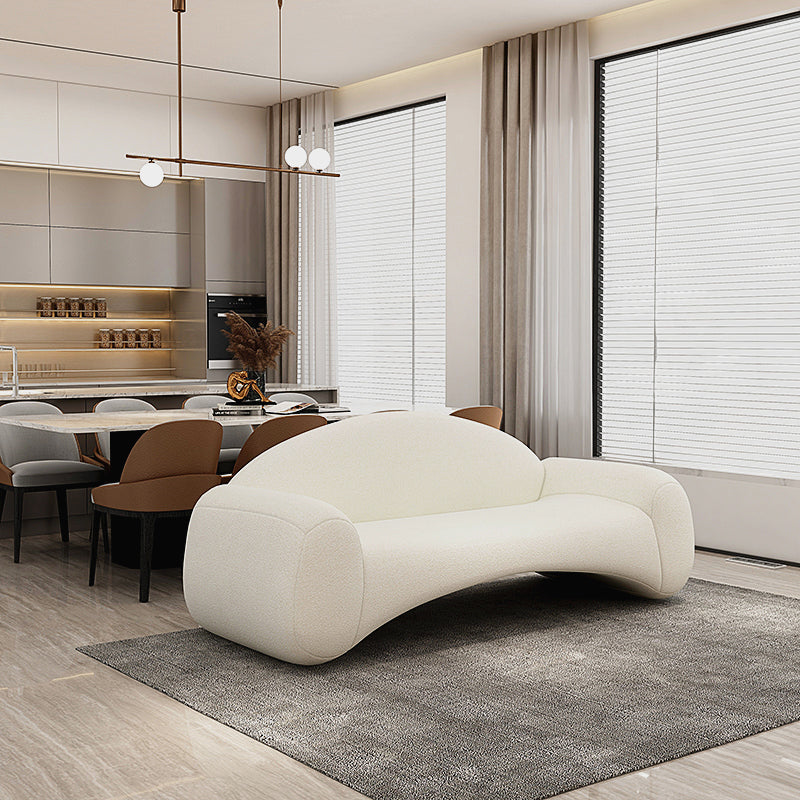 Scandinavian Seating White Cushions Standard Recessed Arm Living Room Sofa