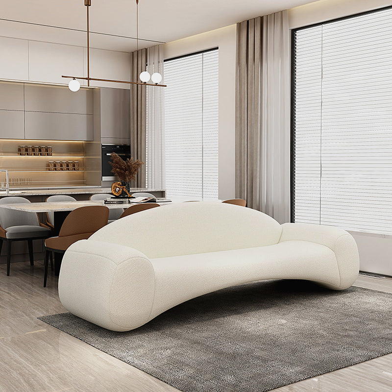 Scandinavian Seating White Cushions Standard Recessed Arm Living Room Sofa