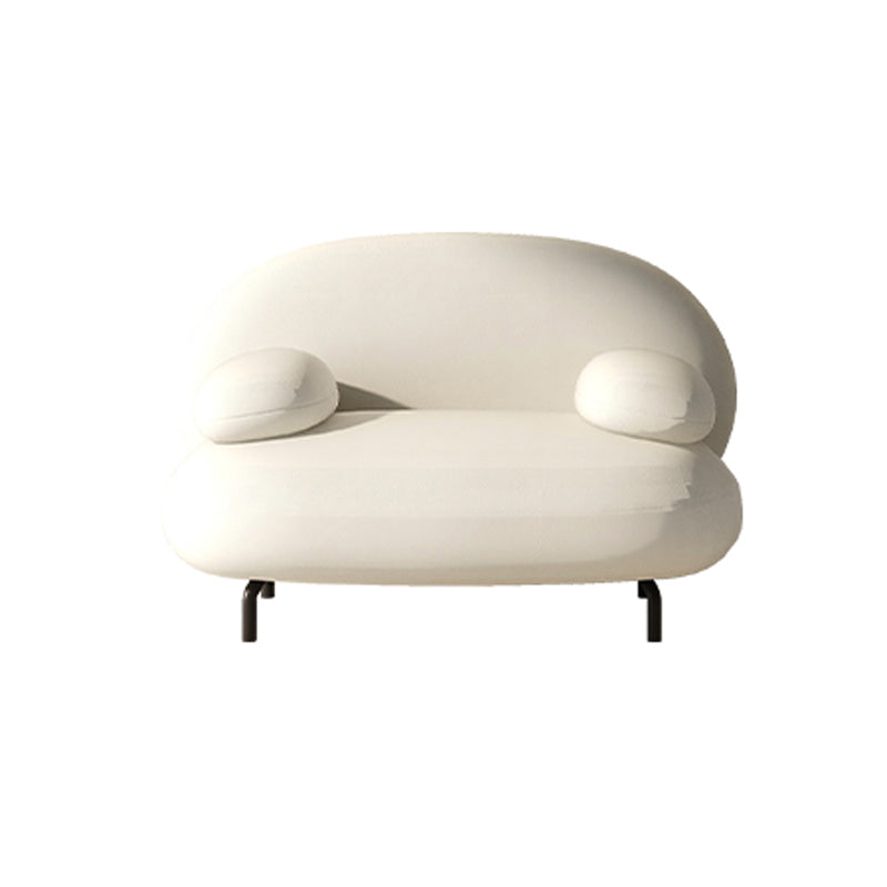 Scandinavian Settee Leather Living Room Pillow Top Arm Cushions Seating