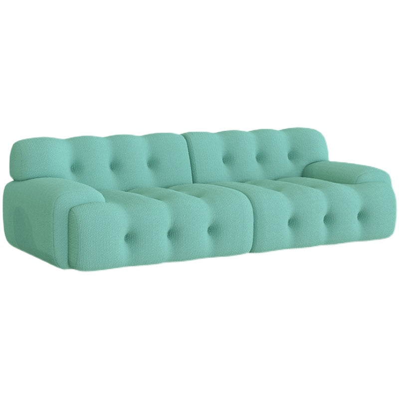 Scandinavian Seating Fabric Living Room Recessed Arm Tufted Standard Sofa
