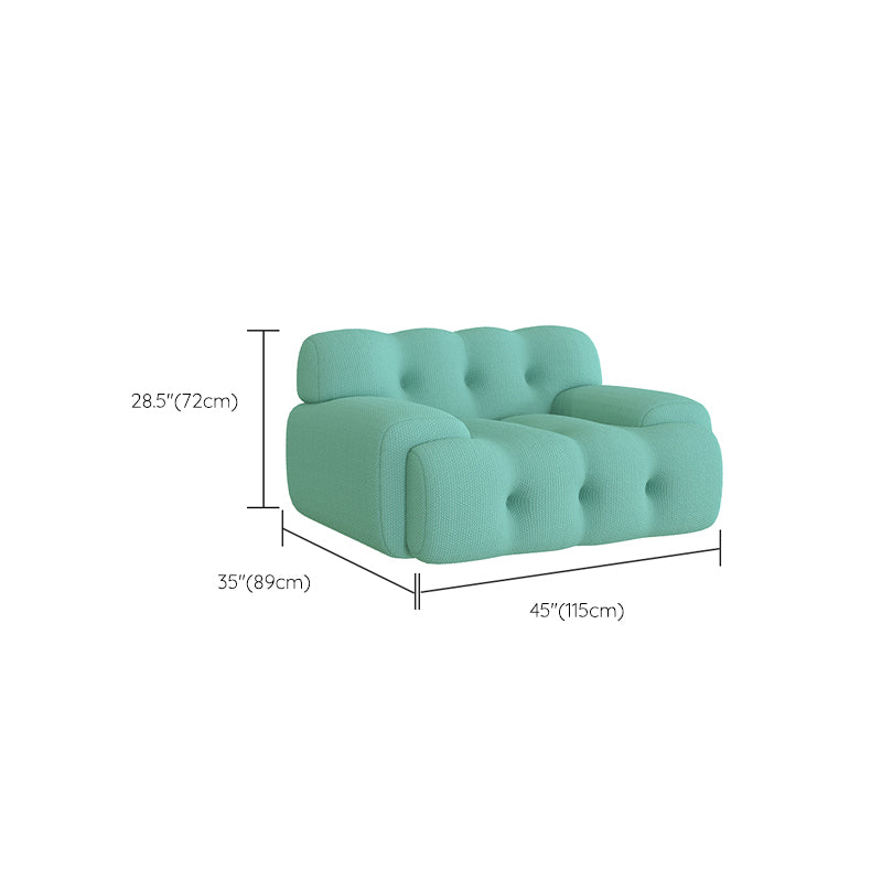 Scandinavian Seating Fabric Living Room Recessed Arm Tufted Standard Sofa