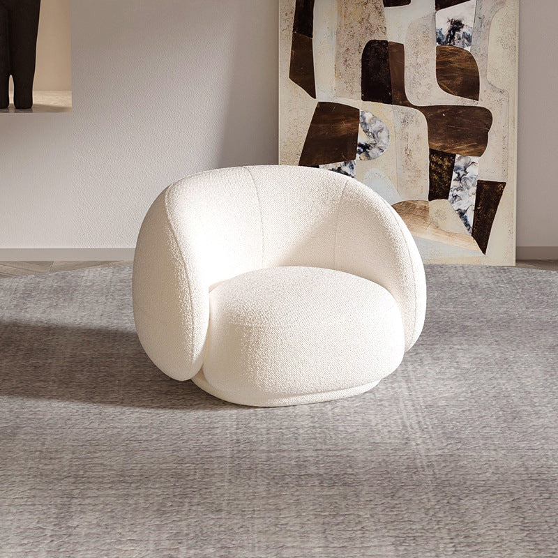 Scandinavian Sofa Fabric White Living Room Tuxedo Arm Cushions Curved Settee