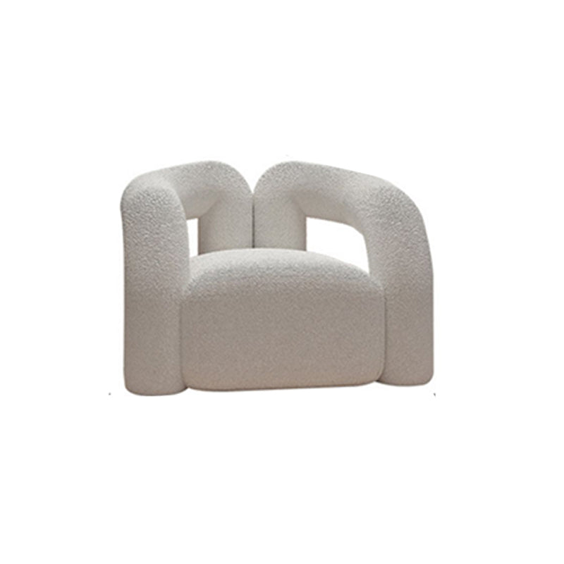 Scandinavian Settee White Cushions Tuxedo Arm Living Room Fabric Sofa