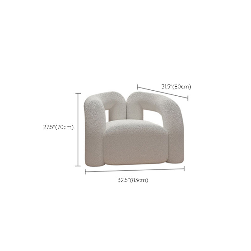 Scandinavian Settee White Cushions Tuxedo Arm Living Room Fabric Sofa